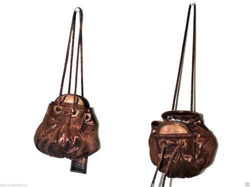 Dolce & Gabbana Luxury Bronze Brocade Double drawstring Top Evening Bag Deals in US.